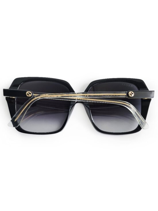 Gucci GG0533SA 005 56mm Oversized Square Sunglasses Black Grey Gradient - Italy main image 5